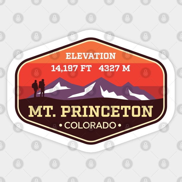 Mt Princeton Colorado - 14ers Mountain Climbing Badge Sticker by TGKelly